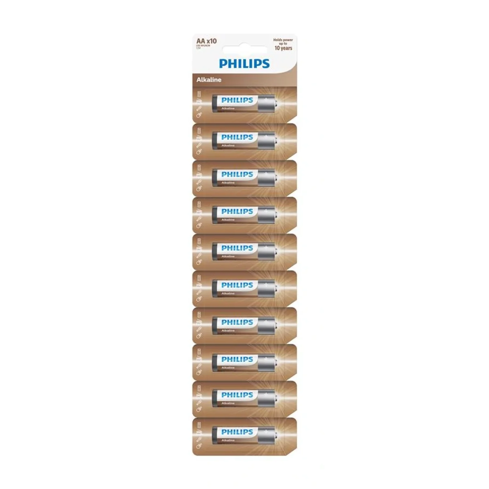Батарейка Philips Entry Alkaline лужна AА лента, 10 шт, LR6AL10S/10 UA